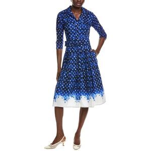 Samantha Sung Womens Audrey Shirtdress, Blue